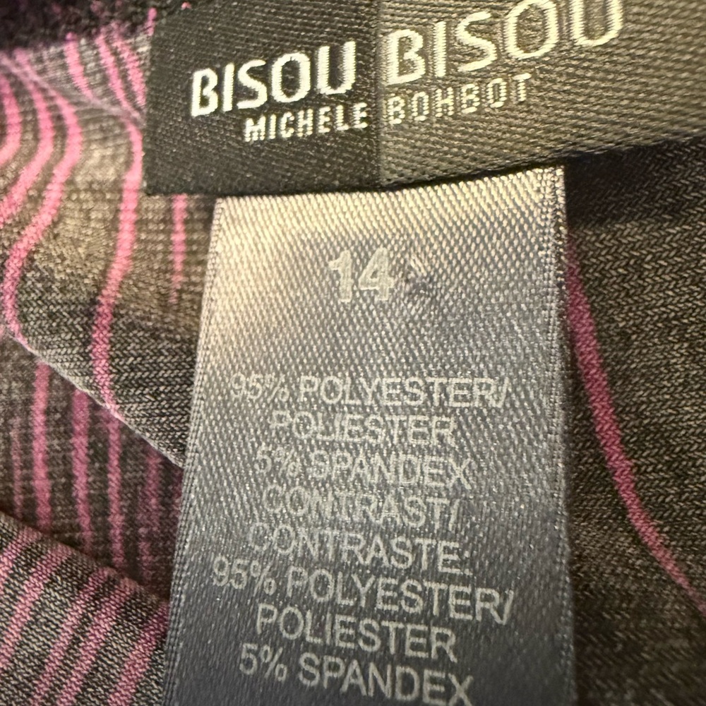 Bisou Bisou Magenta and black dress. Size Large - Picture 4 of 5